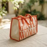 Gentlewoman Bold Canvas Tote-White and Orange