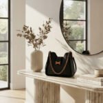 Signature Structured Chain-Link Hobo Bag-Classic Black