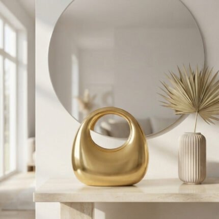 Golden Orbit Sculptural Handbag-Radiant Polished Gold