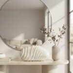 Swirled Marble Effect Shell Clutch-Pearlescent White